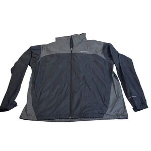 Columbia Jacket Mens XL Gray Black Omni-Shield Hooded Windbreaker Lightweight
